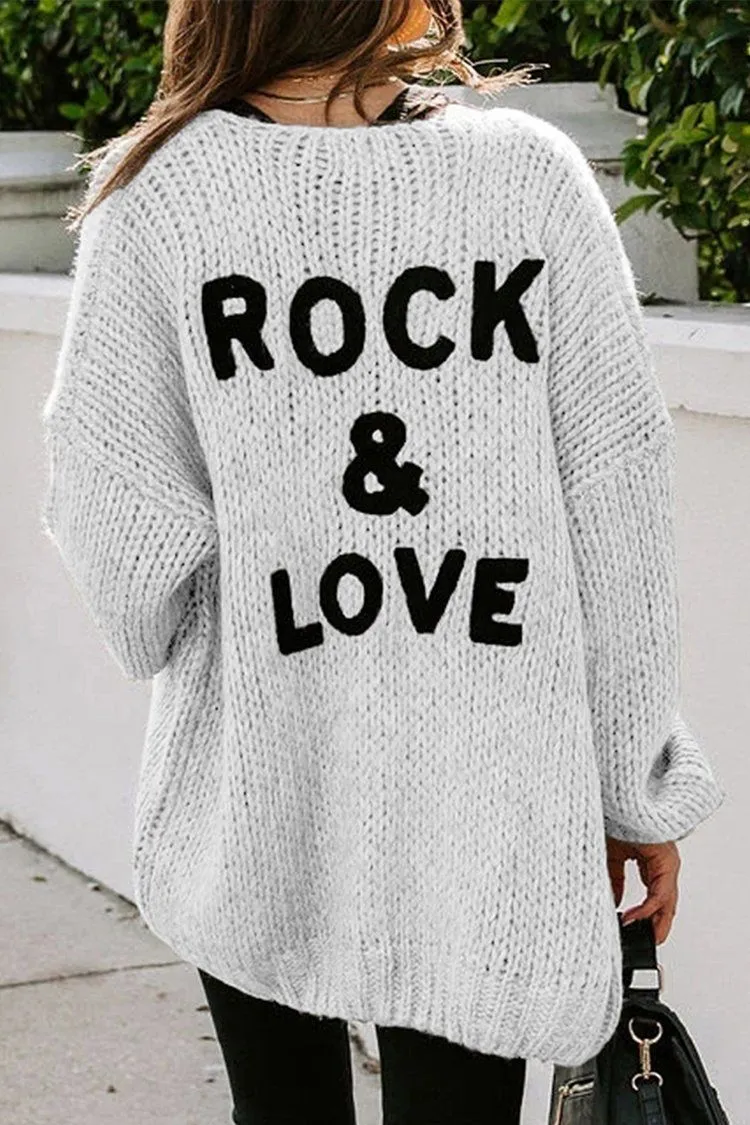 Drop Shoulder Open Front Knit Oversized Sweater Cardigan