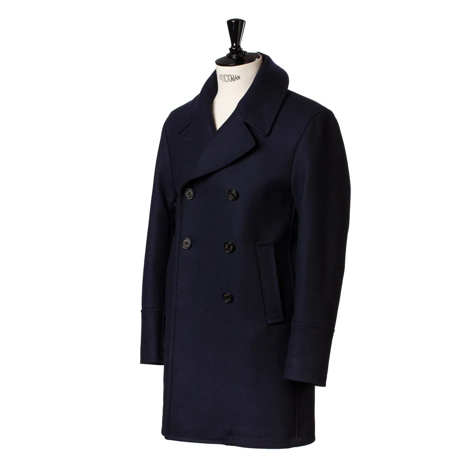 Dunkelblauer Long-Peacoat "Genova" aus reiner Wolle - Iconic Sealup