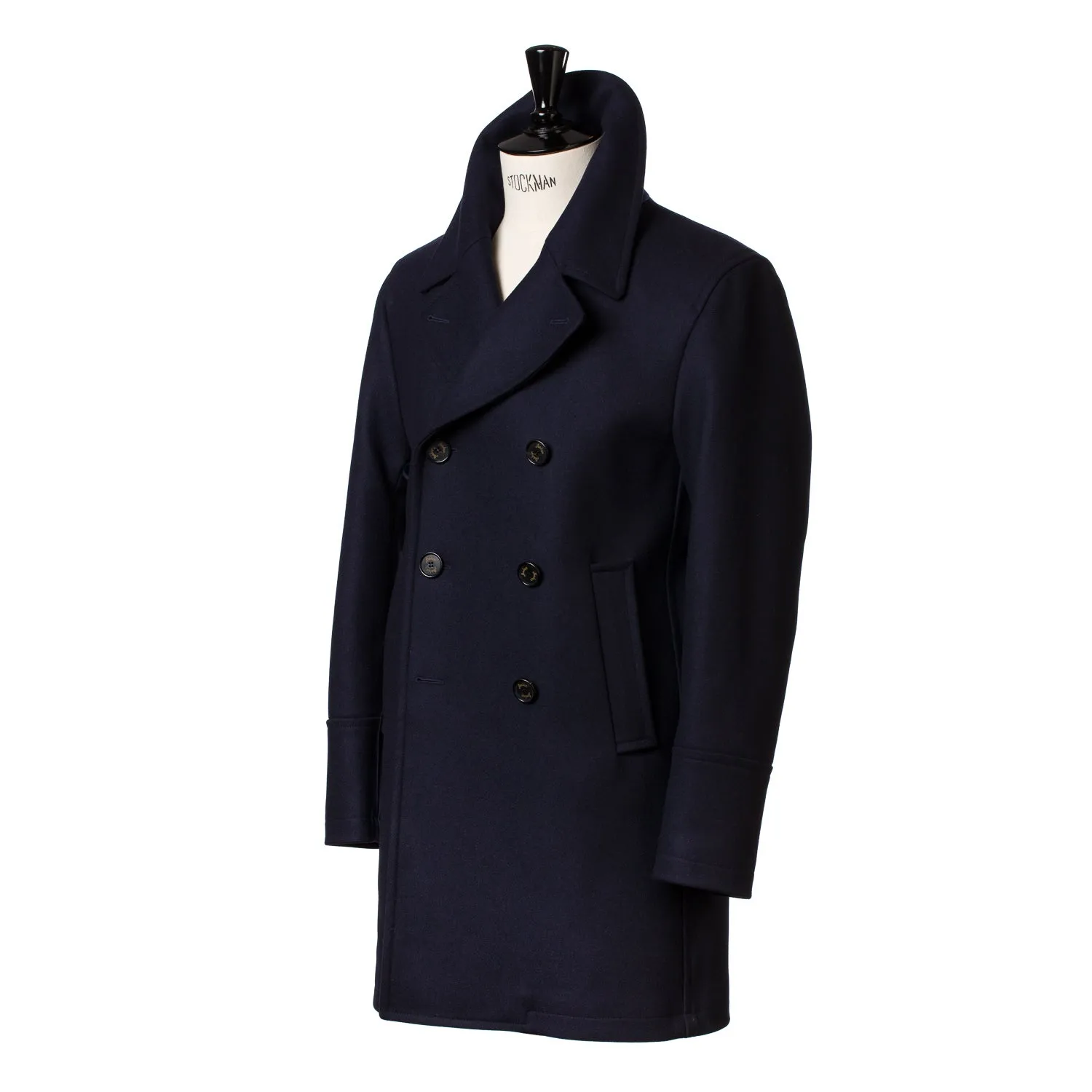 Dunkelblauer Long-Peacoat "Genova" aus reiner Wolle - Iconic Sealup