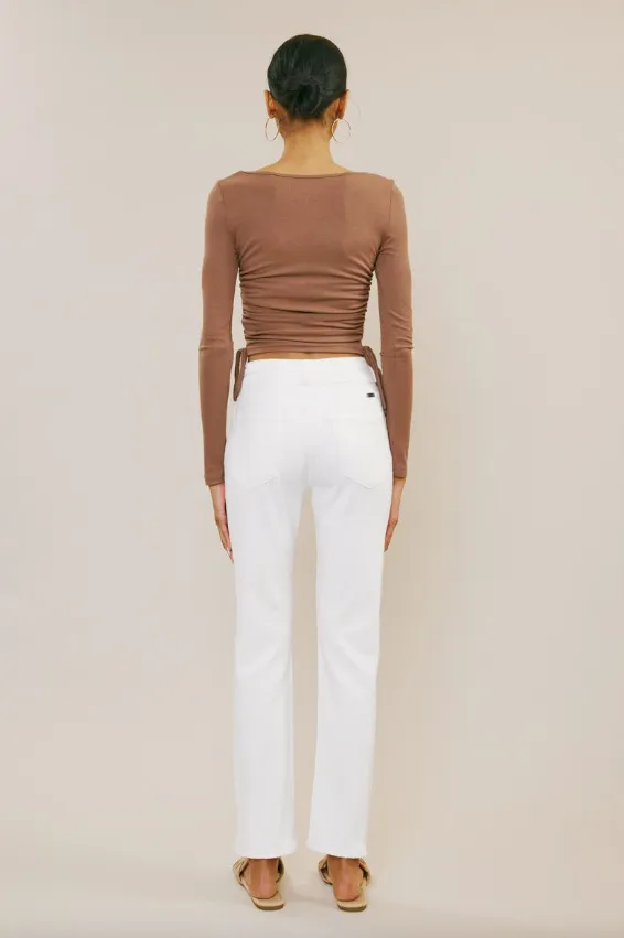 Elise White Slim Straight Jeans