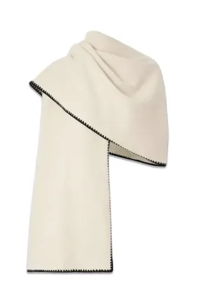 Embroidered Wool, Cashmere And Cotton-blend Scarf