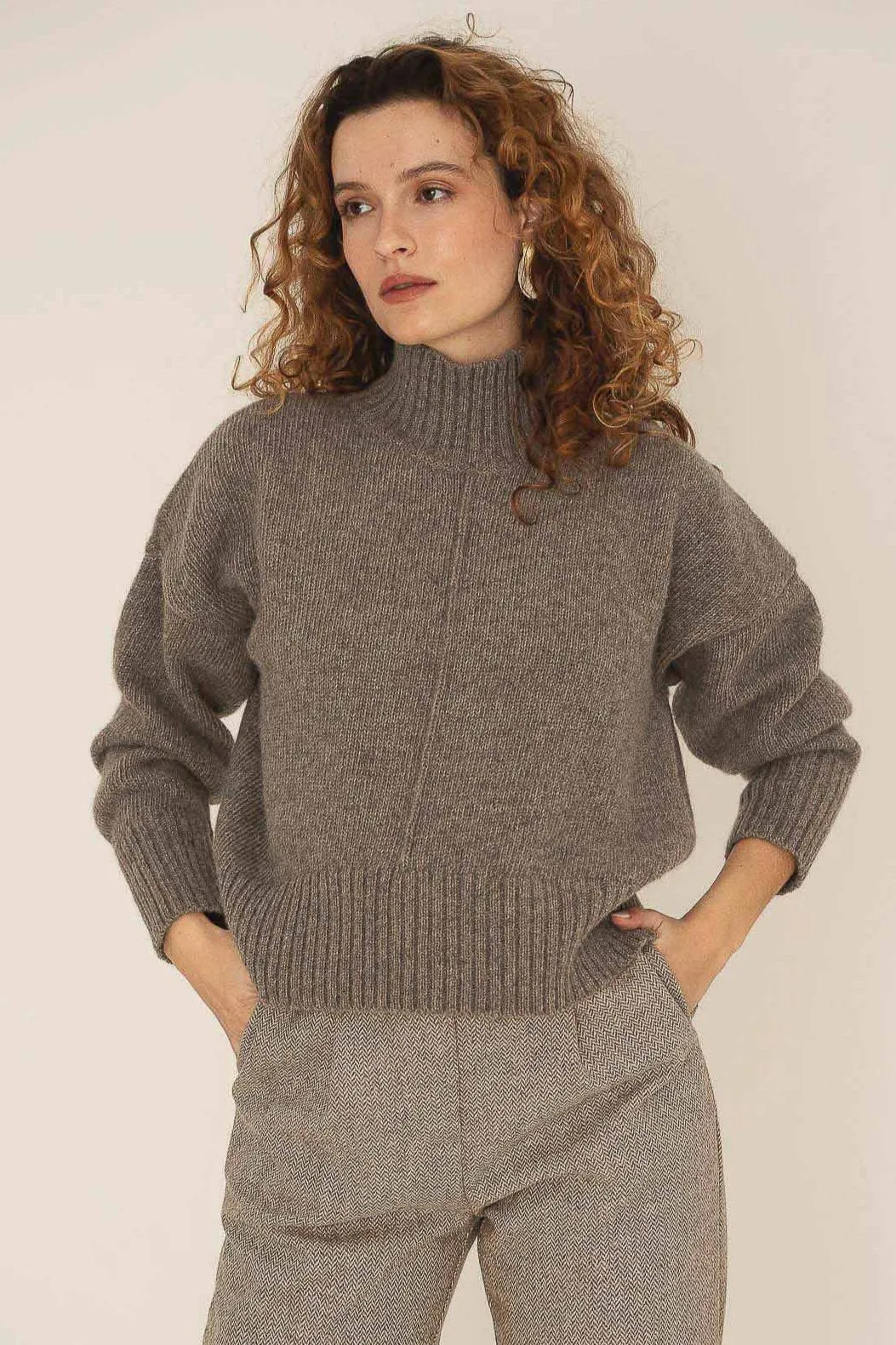 Emma Brown Alpaca Mockneck