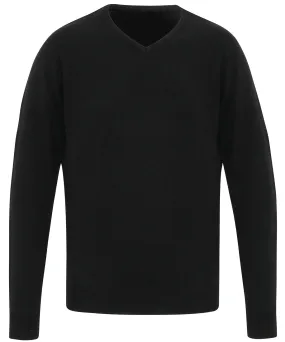 Essential acrylic v-neck sweater | Black