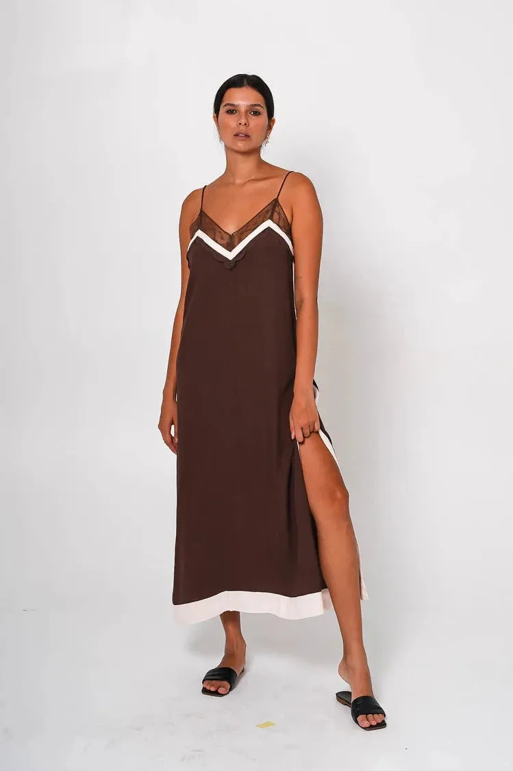 Eva Chocolate Lace Dress