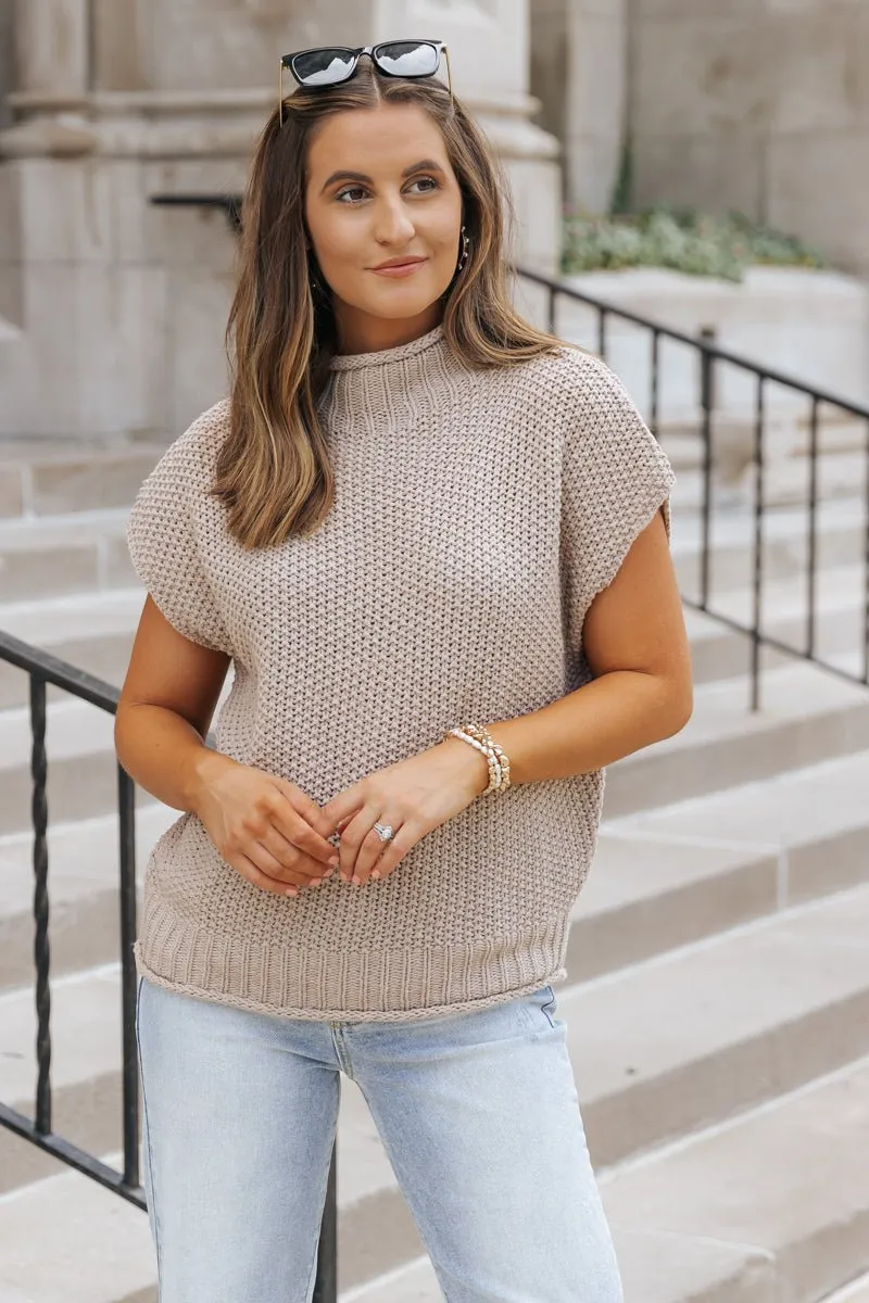 Everyday Classic Mock Neck Sweater - Mocha - FINAL SALE