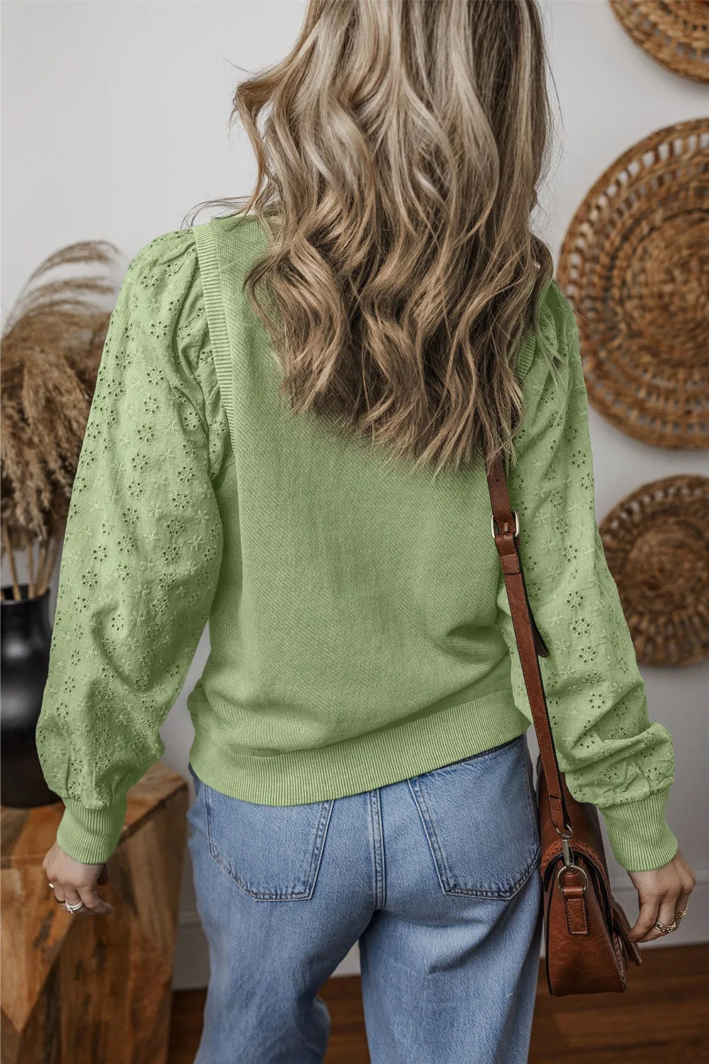 Eyelet Sleeve Knit Top