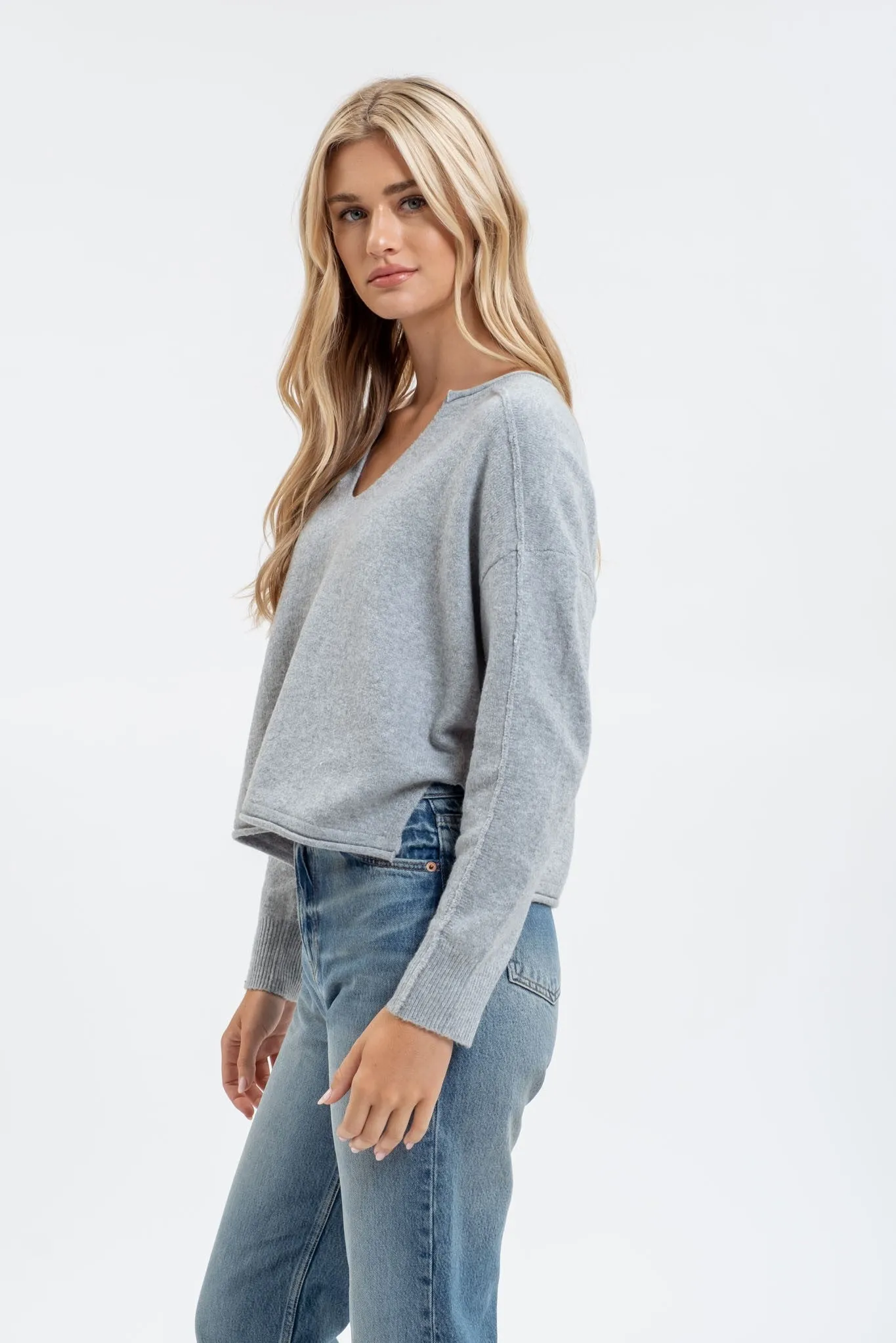 Fabled Grace Split Neck Knit Sweater- 4 Colors!