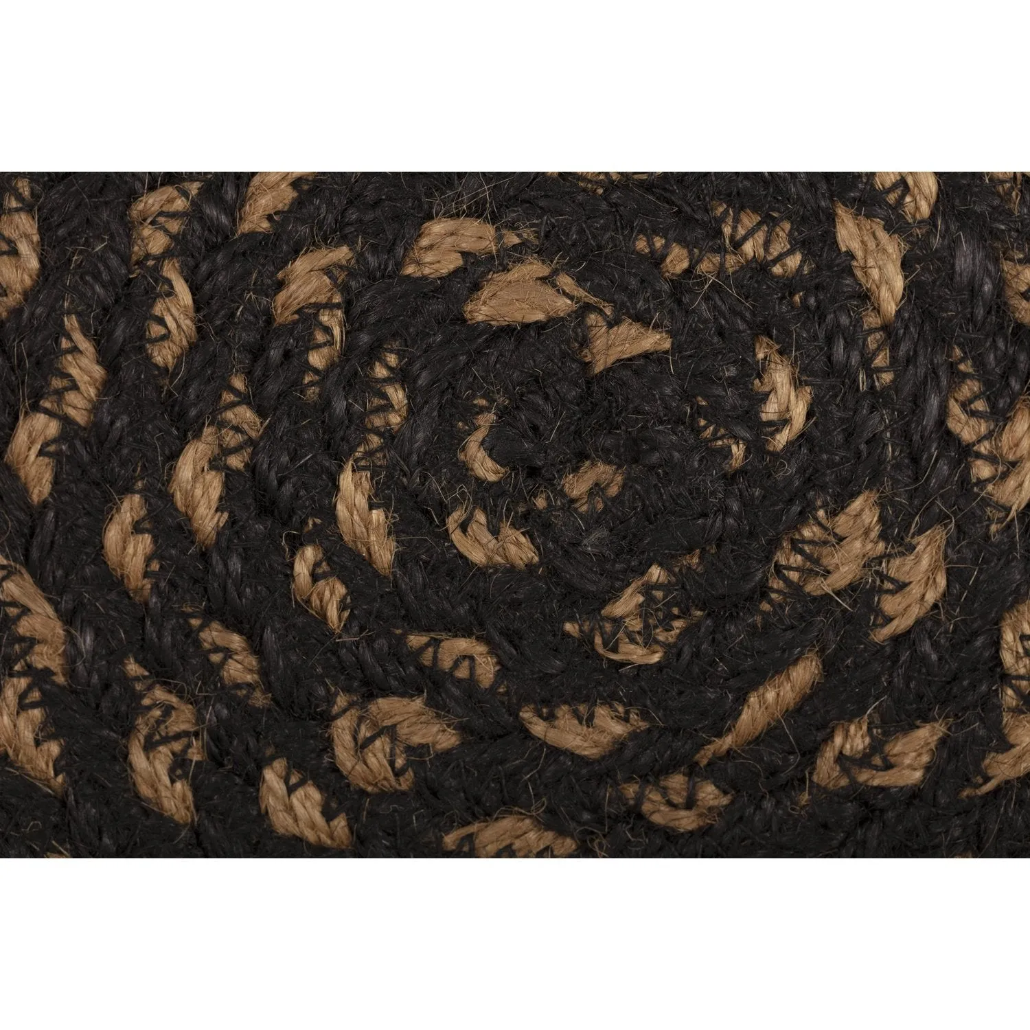 Farmhouse Black and Tan Braided Chair Pad 15" - Set of 6