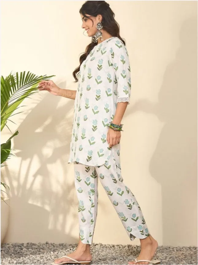 Floral Printed Tunic With Trouser