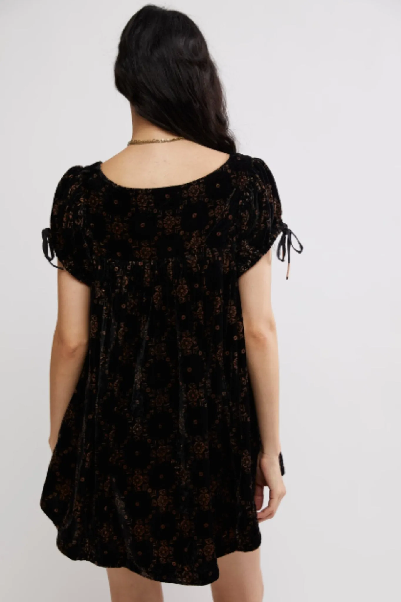 Free People: Velvet Summer Camp Tunic in Black Combo