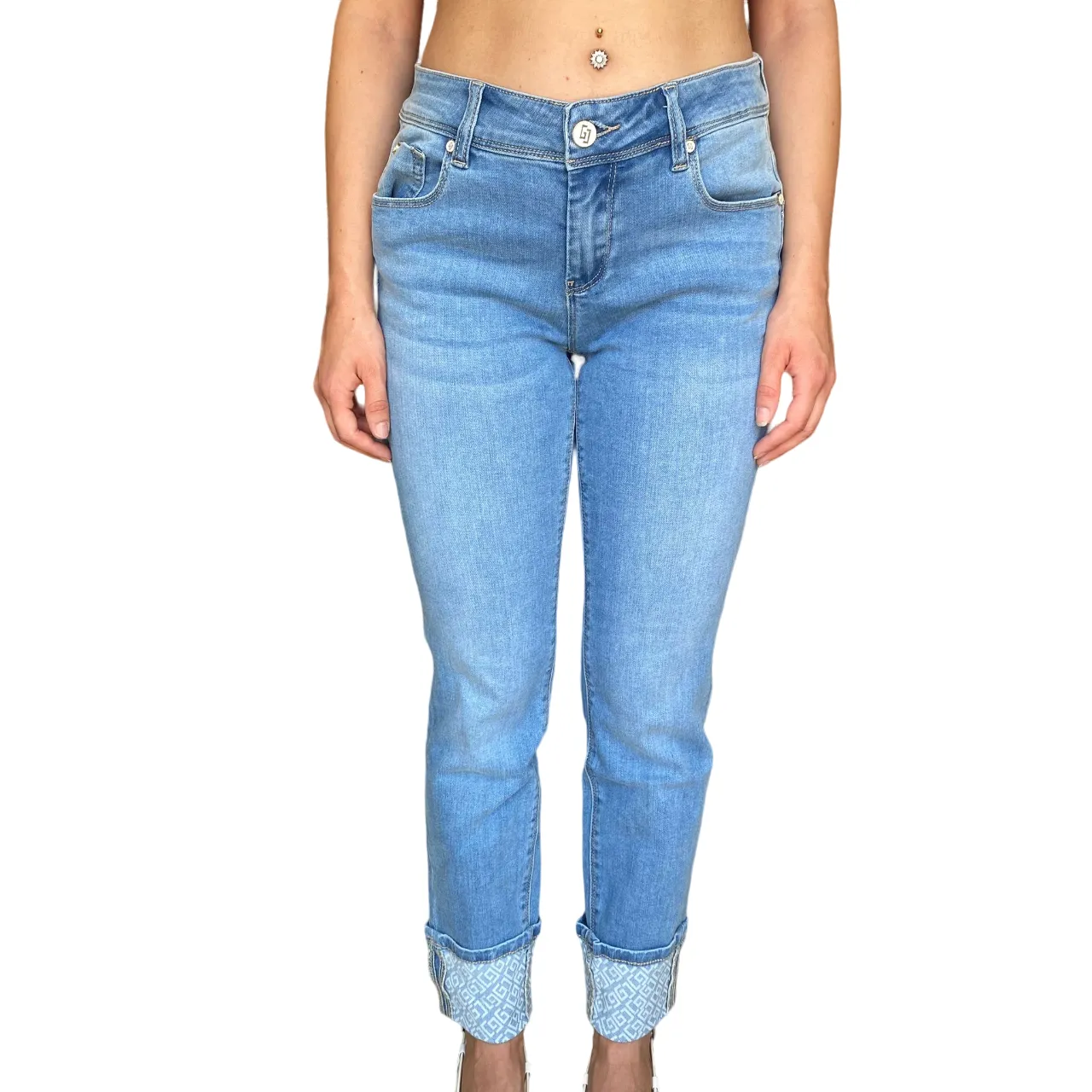 Gaudì pantalone jeans da donna Skinny Cropped Kelly 411BD26009 blu chiaro