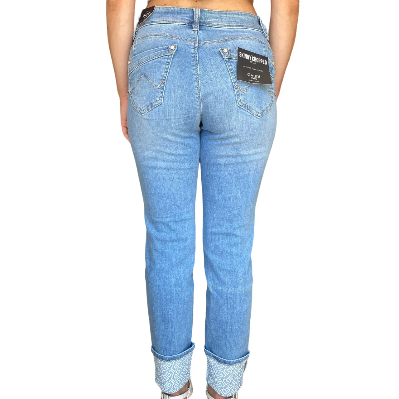 Gaudì pantalone jeans da donna Skinny Cropped Kelly 411BD26009 blu chiaro