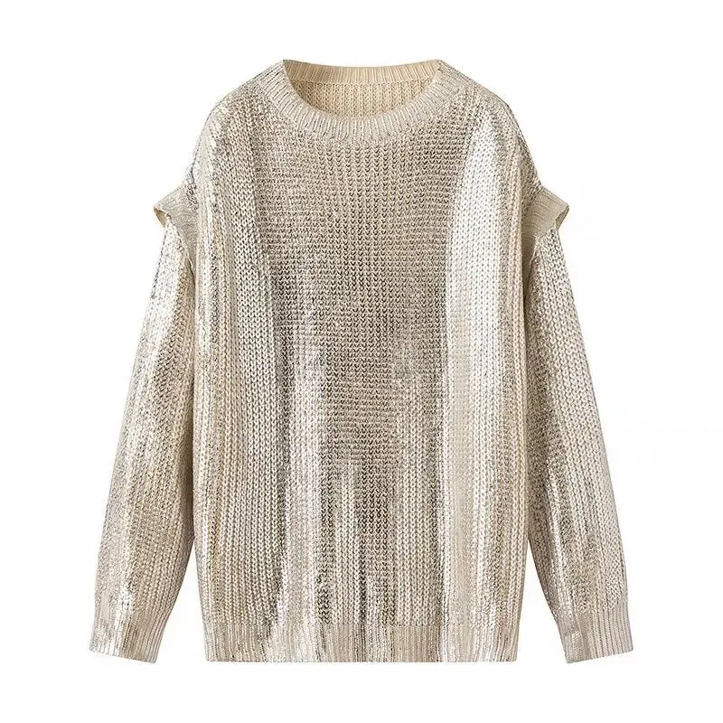 Gia Silver Metallic Sweater