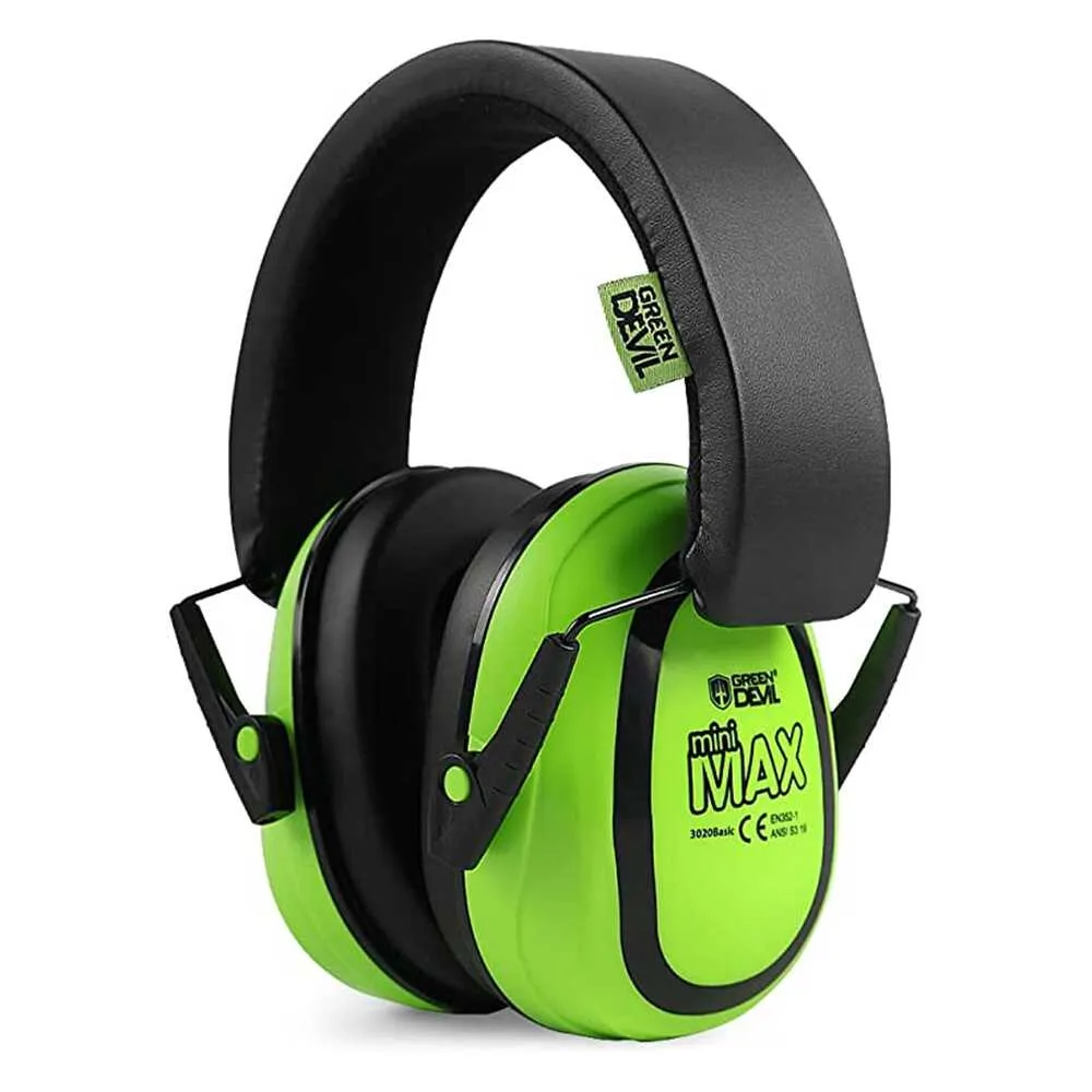 GREEN DEVIL MiniMax Black Kids Hearing Protection Ear muffs Noise Cancelling For Age 1-16 Headphones