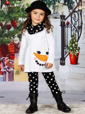 Happy Snowman Tunic, Scarf And Legging Set