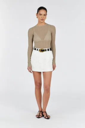 HARPER TAUPE LONG SLEEVE KNIT TOP