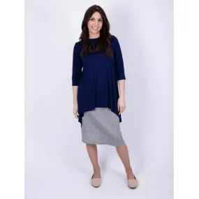 High Low Top by KMW-Navy 3/4 Sleeves