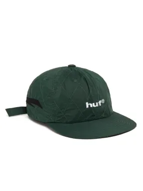 HUF LIGHTINING QUILTED 6 PANEL HAT FOREST GREEN