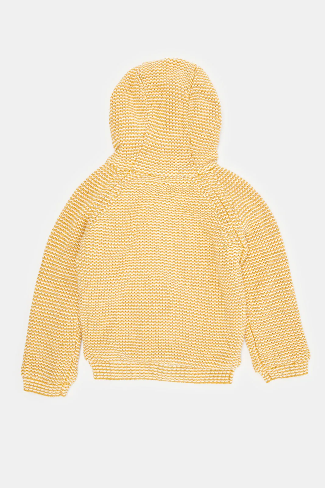 Infant Boys Mustard Sherpa Hooded Cardigan