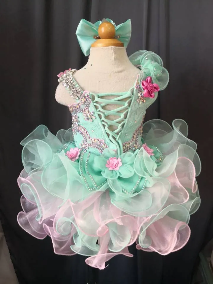 International Little Miss Glitz Cupcake Baby Pageant Dress With Hair bow or Headband