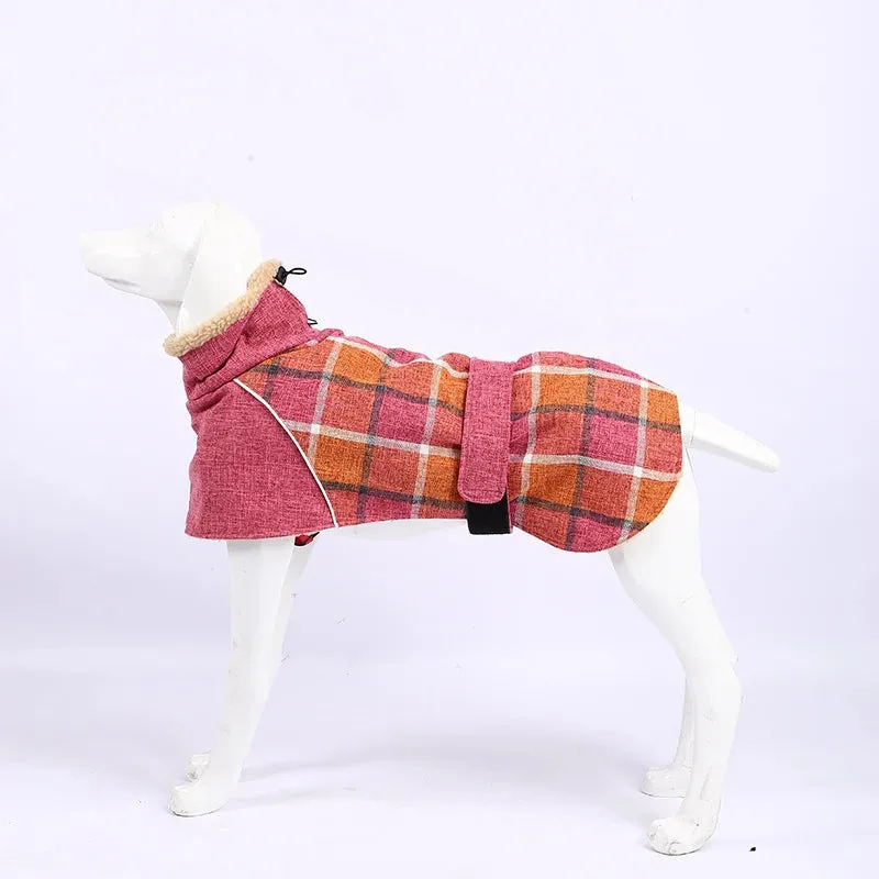 Italy Greyhound Fall/Winter Plaid Coat | Wool & Reflective Cold-Proof Cotton Coat | Suitable for Whippet Dog | Pet Clothes