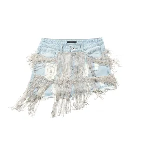 Jina Kim Crystal Denim Skirt