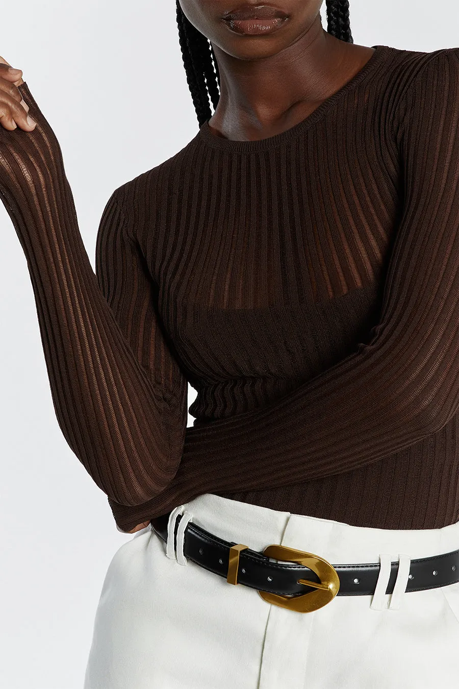 JOVIE CHOC LONG SLEEVE TOP