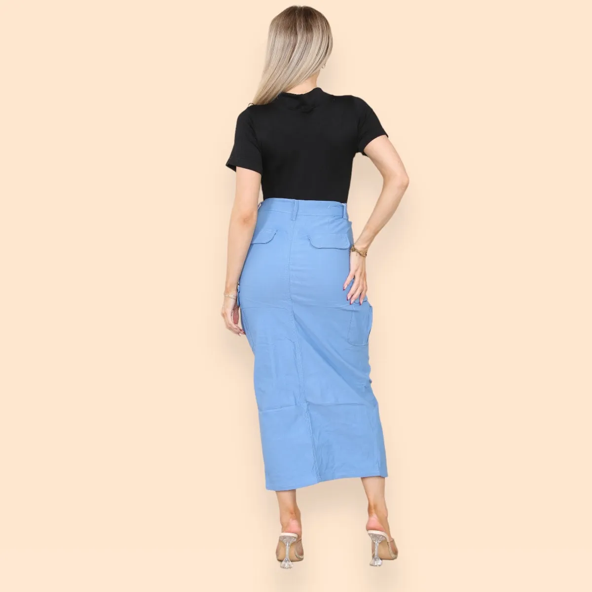 LADIES BLUE LONG SKIRT