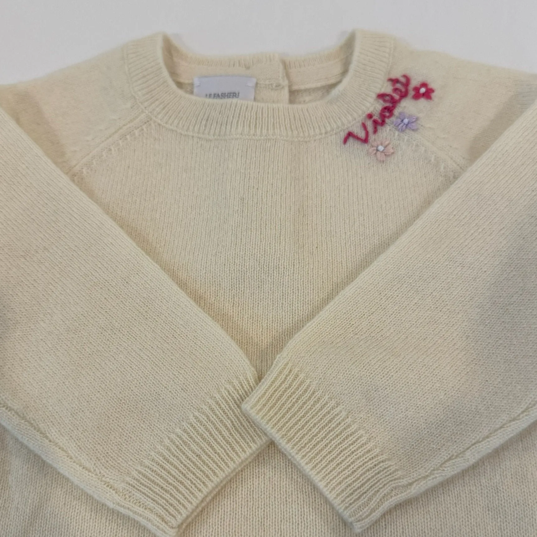 Le Fasheri Cashmere Hand Embroidered Custom Name Sweater