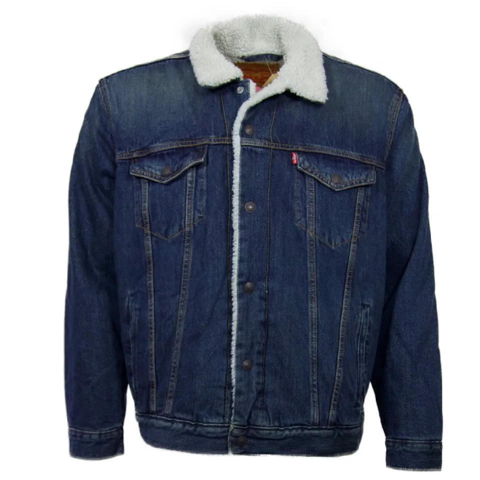 Levi's Men's Sherpa Jean Jacket Insulated Denim Trucker Button Up Long Sleeve