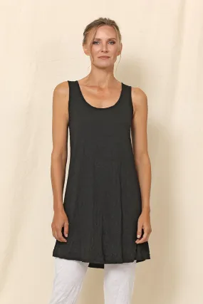 Long Crinkle Tank - Black