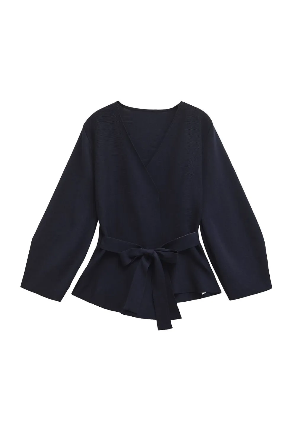 'Louise'Belt-Detail Shoulder-Padded Knit Suit Jacket