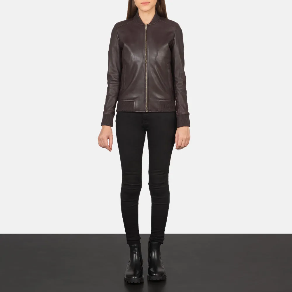 Lucy Maroon Leather Jacket