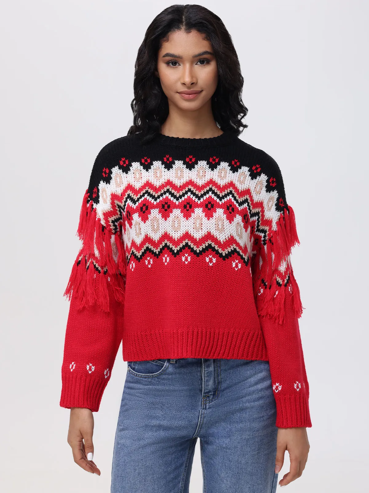 Margaret: Fringe Fair Isle Sweater