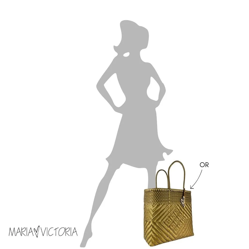 Maria Victoria |  Shapes Tote | Upcycled, Handwoven, Black/ivory Tote