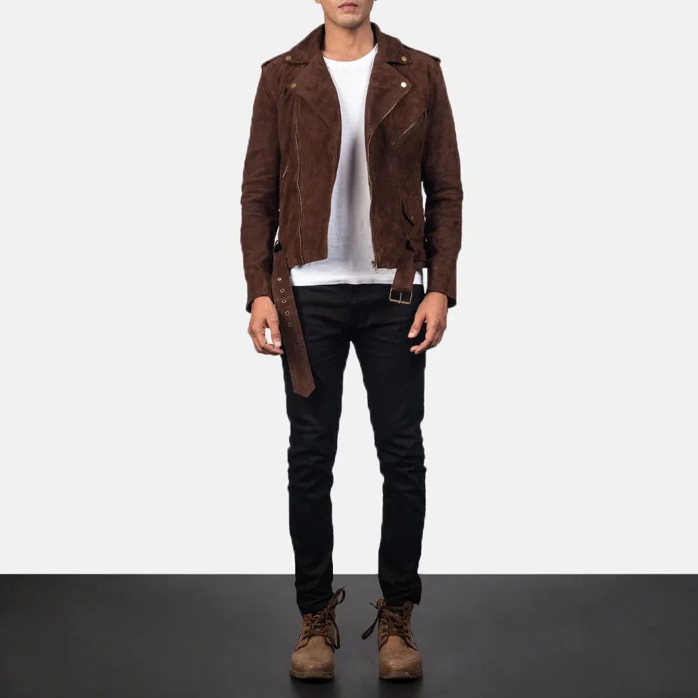 Marshal Dark Brown Leather Biker Jacket