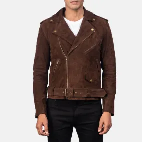 Marshal Dark Brown Leather Biker Jacket