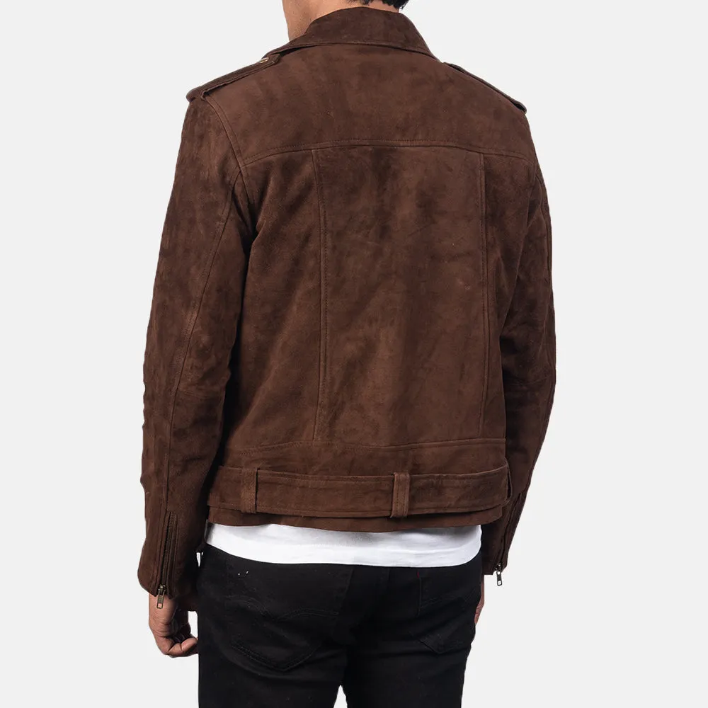 Marshal Dark Brown Leather Biker Jacket