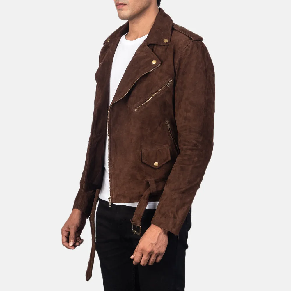 Marshal Dark Brown Leather Biker Jacket