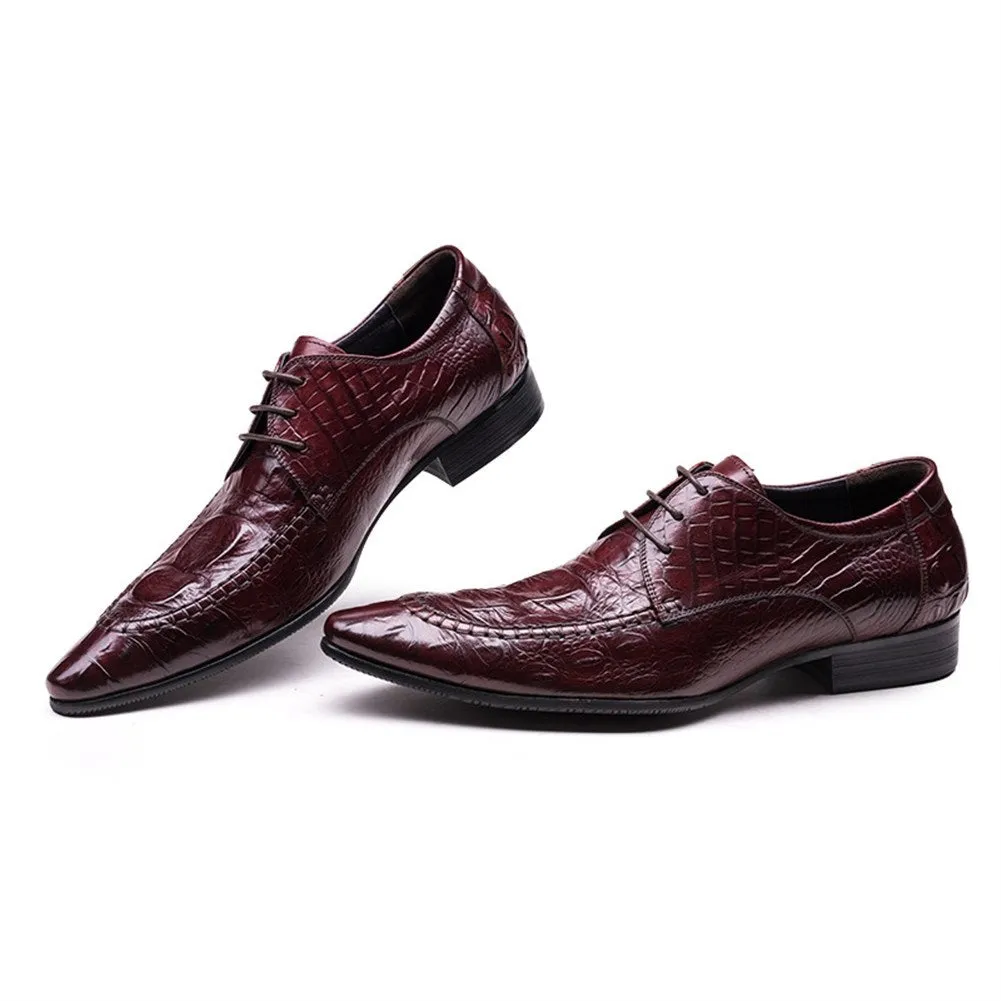 Men Pointed Lace Up Formal Shoes