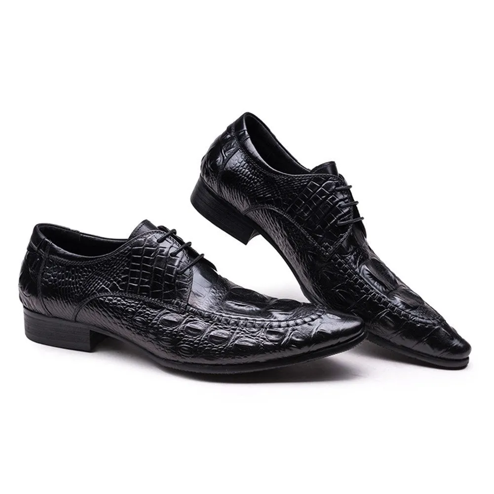 Men Pointed Lace Up Formal Shoes