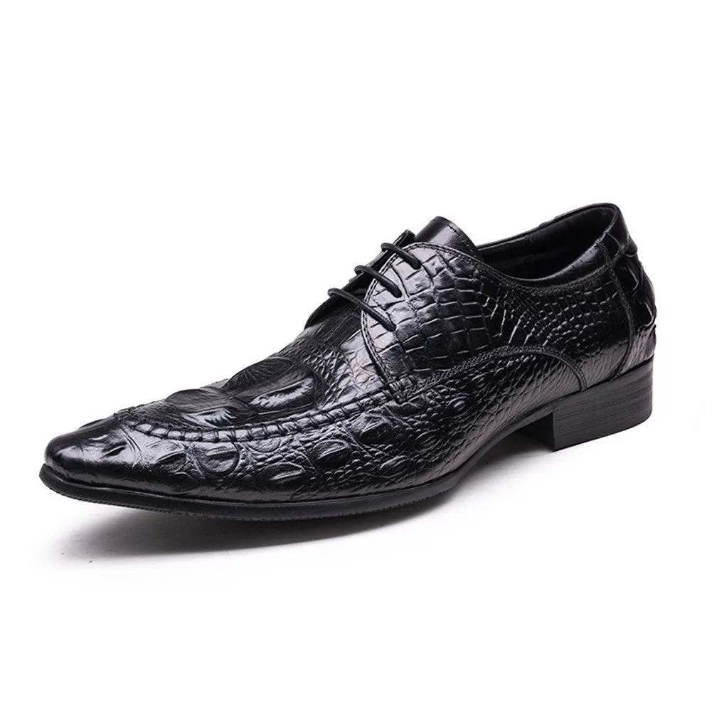 Men Pointed Lace Up Formal Shoes