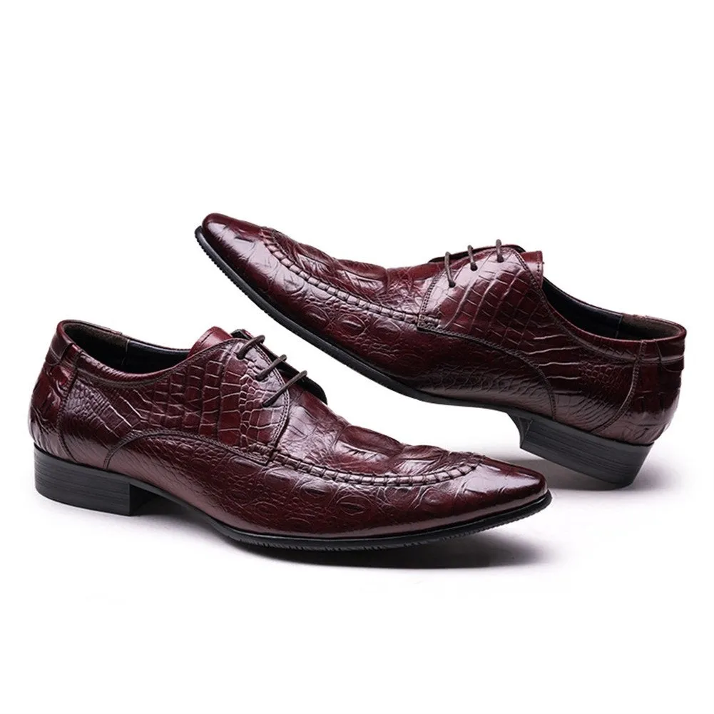 Men Pointed Lace Up Formal Shoes