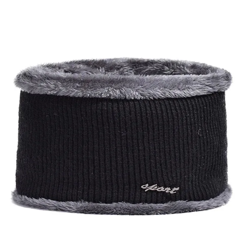 Men Winter Knitted Hat Outdoor Cycling Ear Protection Warmth Peaked Cap