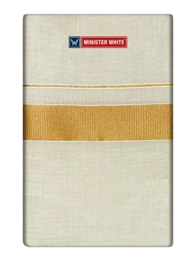 Mens Single Layer Tissue Cream Colour Dhoti with Jari Border- Spartan 80 K