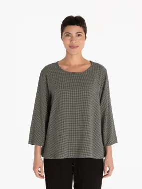 Mini Check 3/4 Sleeve A-Line Top