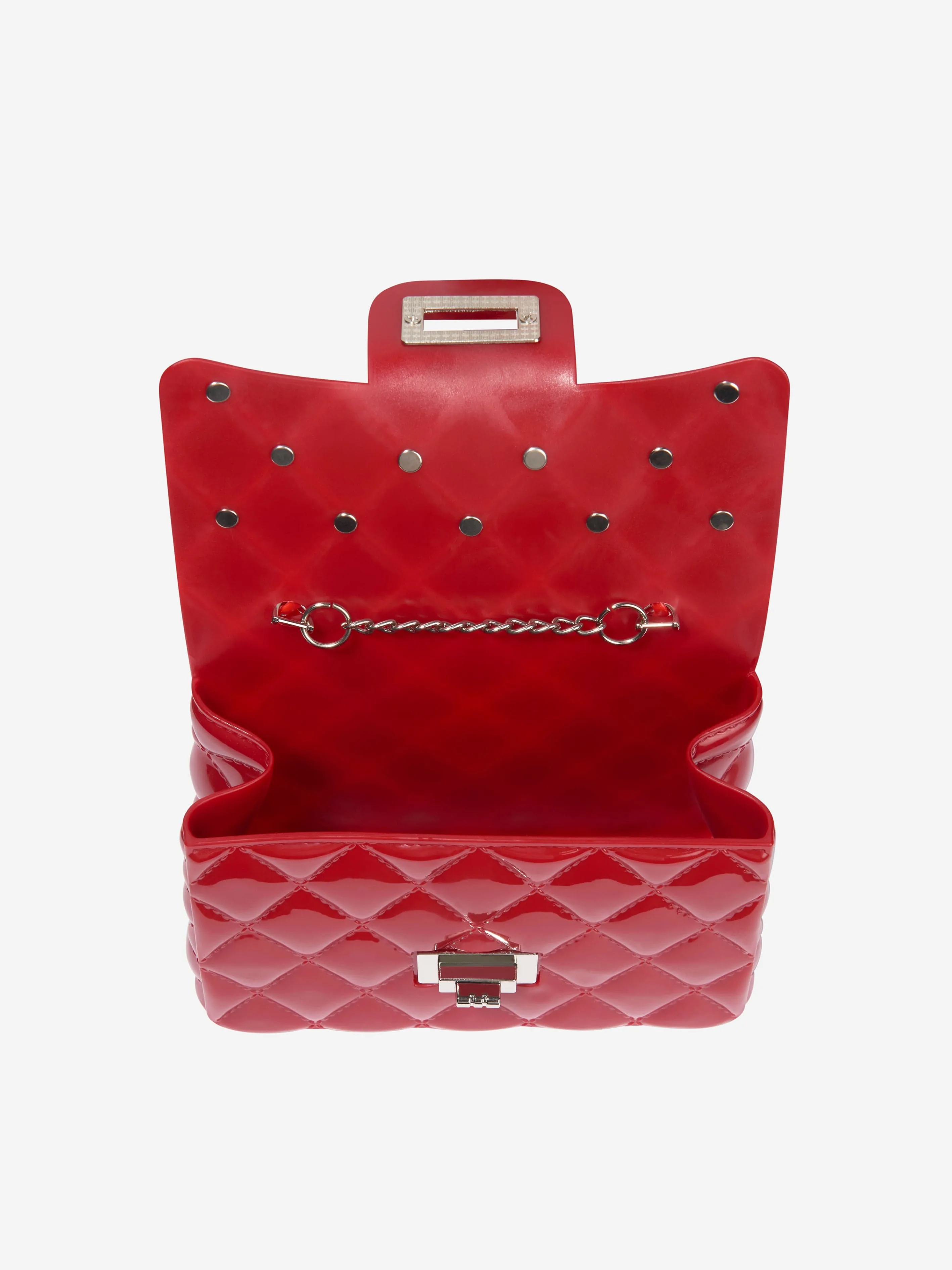 Monnalisa Girls Diamante Quilted Bag in Red