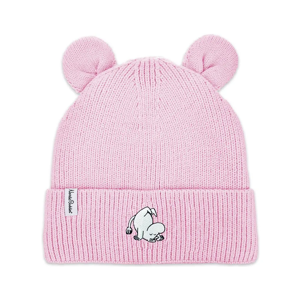 Moomintroll Bear Ear Beanie Kids Pink - Nordicbuddies