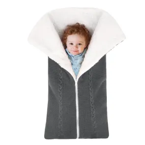 Newborns Sleeping Bag Thicken Winter Baby Envelope Knitted Stroller Swaddle Footmuff Toddler  Infant Sacks