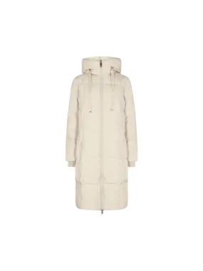 Nova Square Down Coat - Dunfrakke - Wood Ash - Offwhite - Mos Mosh